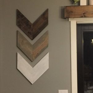 Set of 3 Wall Arrows Brown Gray White